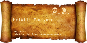 Pribill Mariann névjegykártya